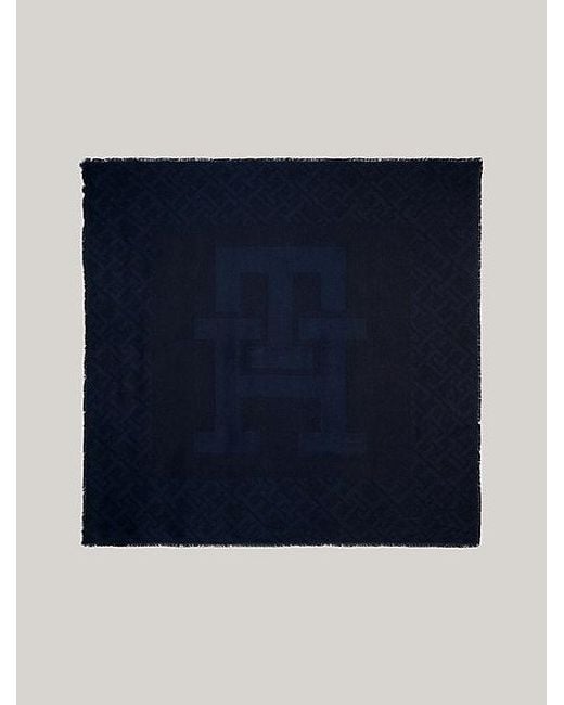 Tommy Hilfiger Essential Chic Grote Sjaal Met Th-monogram in het Blue