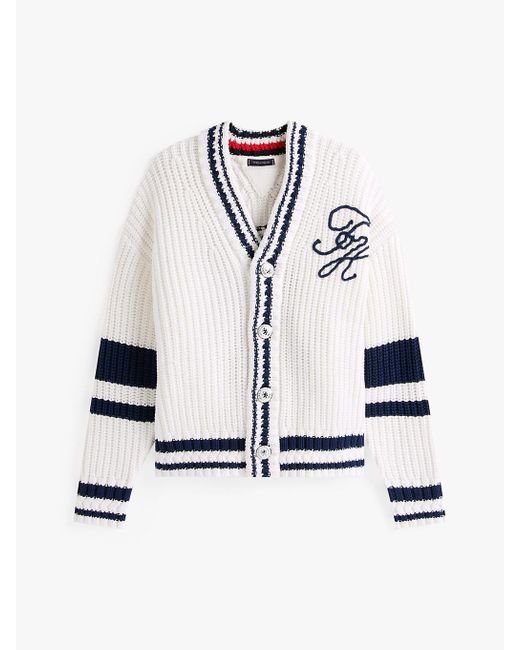 Tommy Hilfiger White The Runway Collection Back Logo Cardigan for men