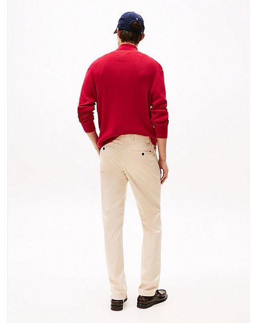Tommy Hilfiger Denton Smart-Casual Chino Met Rechte Broekspijpen in het Red voor heren