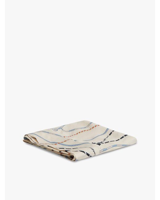 Tommy Hilfiger White Rope Print Pure Silk Scarf