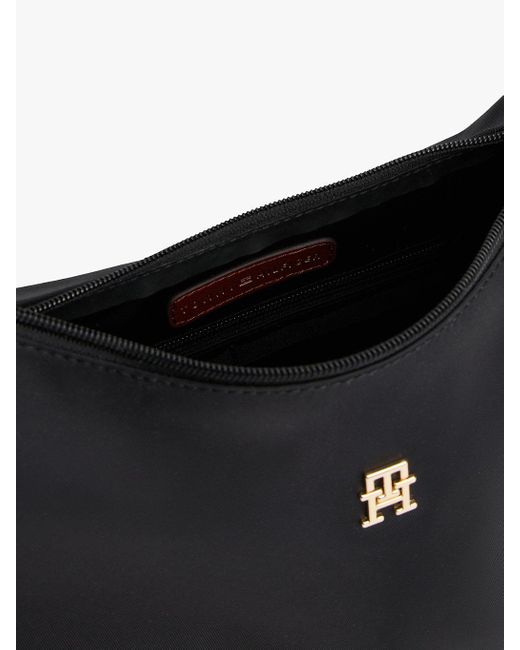 Borsa Con Placchetta E Monogramma Th di Tommy Hilfiger in Black