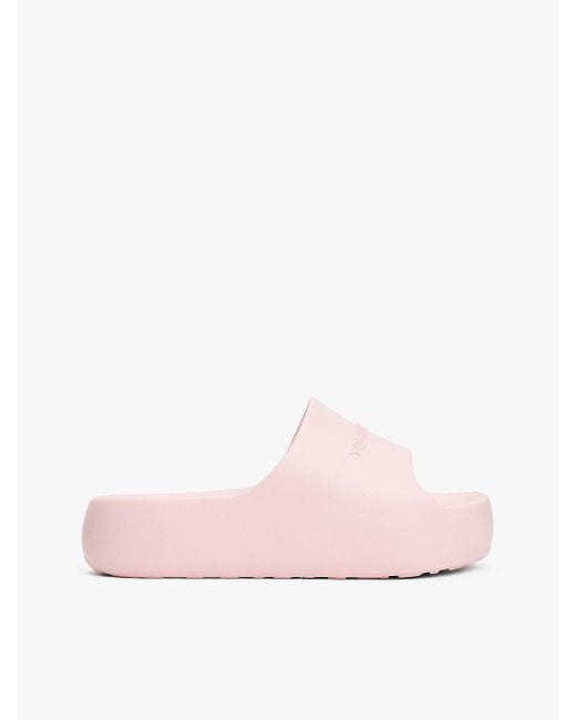 Tommy Hilfiger Pink Logo Platform Pool Slides