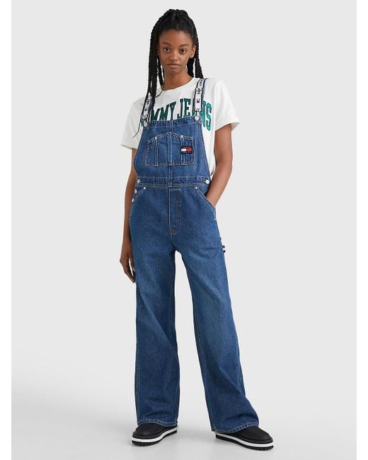 Tommy Hilfiger Blue Recycled Denim Dungarees