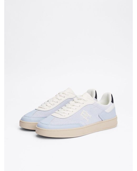 Baskets Colour-Block À Monogramme Th Tommy Hilfiger en coloris White
