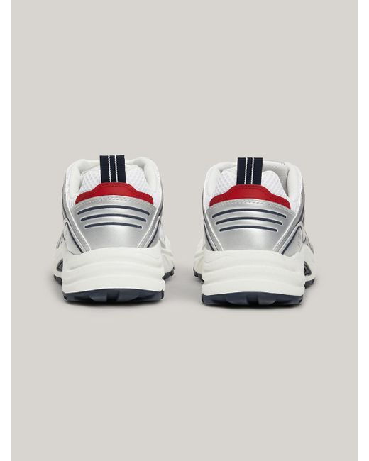 Tommy Hilfiger Metallic Archive Colour-blocked Leather Trainers for men