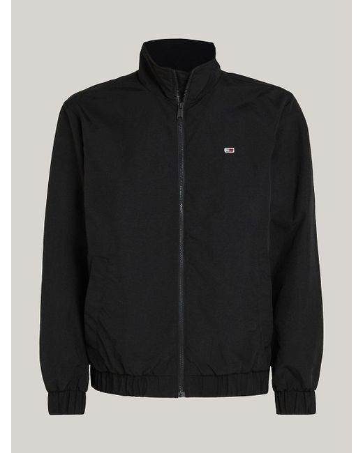 Tommy Hilfiger Black Essential Zip-thru Relaxed Windbreaker Jacket for men