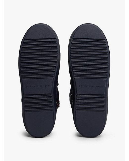 Tommy Hilfiger Snowboot Met Veters En Logotape in het Blue