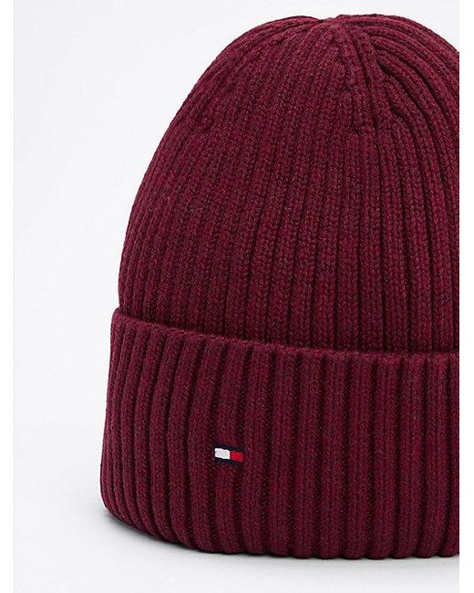 Tommy Hilfiger Beanie Met Kasjmier En Hilfiger-Vlag in het Red voor heren