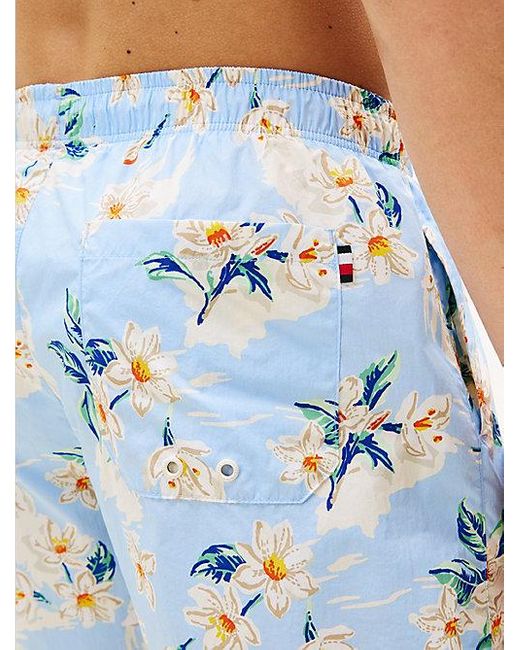 Tommy Hilfiger Medium Lange Zwemshort Met Print in het Blue voor heren