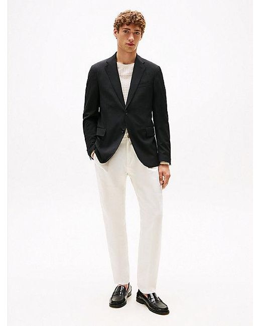 Tommy Hilfiger Slim Fit Blazer Van Wolmix in het Black voor heren