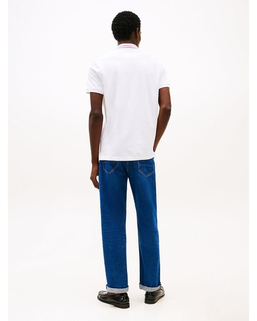Polo Regular Fit Con Dettagli A Contrasto di Tommy Hilfiger in White da Uomo