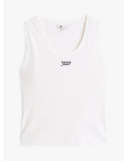 Tommy Hilfiger Slim Fit Tanktop Met Logo in het White