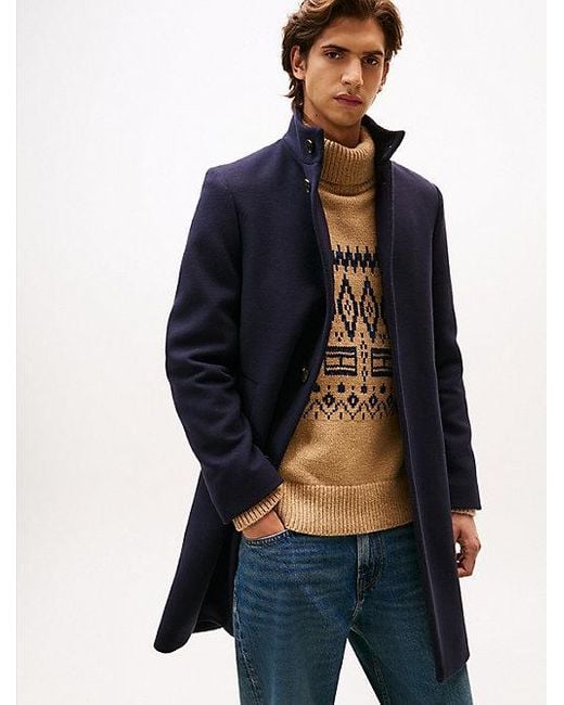 Tommy Hilfiger Smart Casual Jas Van Wolmix in het Blue voor heren