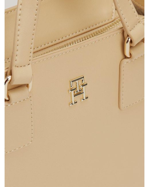 Tommy Hilfiger Natural Hilfiger Monotype Webbing Strap Small Tote