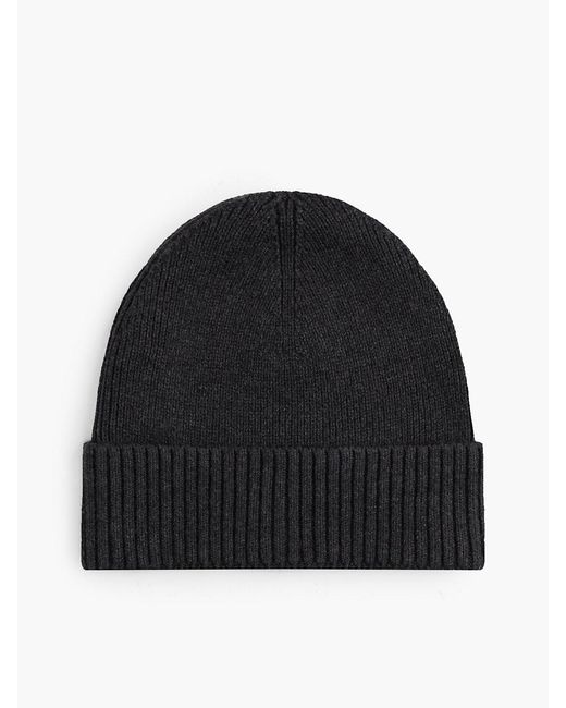 Tommy Hilfiger Gray 's Flag Cotton Knitted Beanie With Cashmere for men