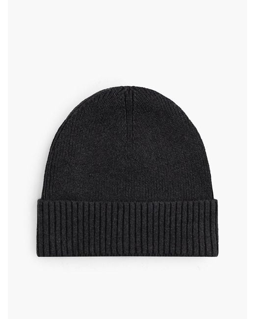 Tommy Hilfiger Gray 's Flag Cotton Knitted Beanie With Cashmere for men