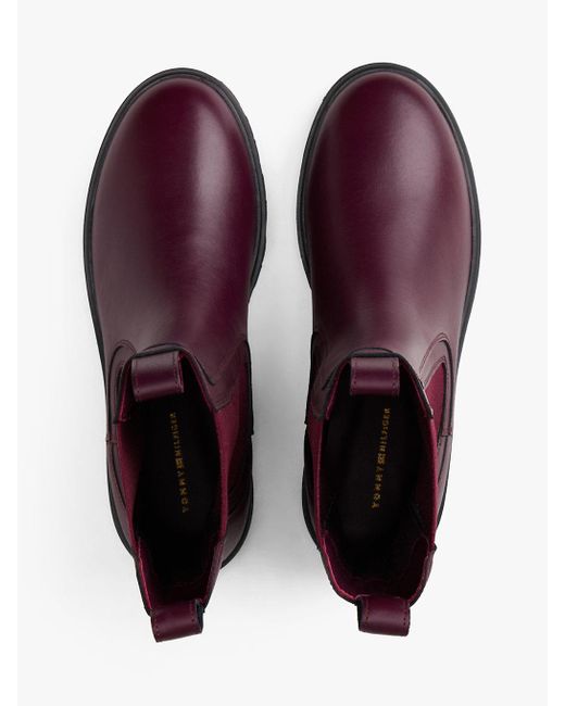 Bottines Chelsea Mi-Mollet À Semelle Crantée Tommy Hilfiger en coloris Purple