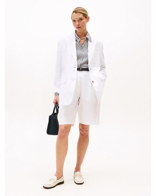 Blazer Monopetto Relaxed Fit di Tommy Hilfiger in White