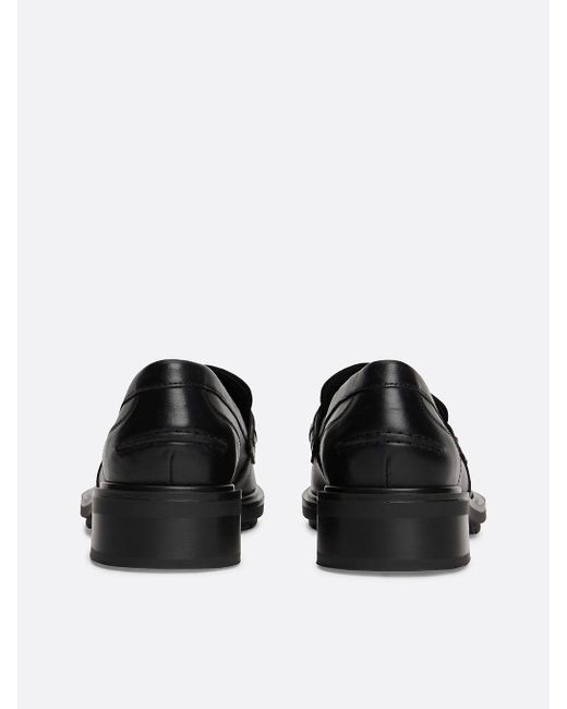 Tommy Hilfiger Black Th Monogram Leather Loafers