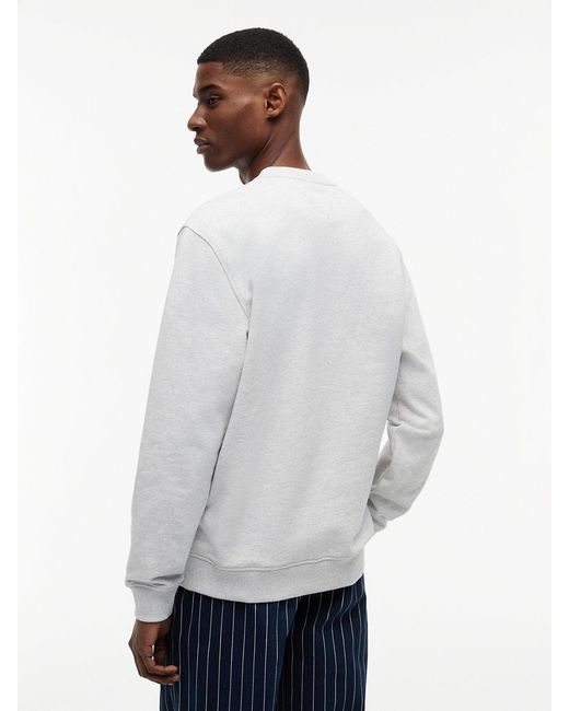 Tommy Hilfiger White Flag Badge Crew Neck Sweatshirt for men