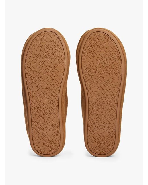 Slippers Con Interno Caldo di Tommy Hilfiger in Brown da Uomo