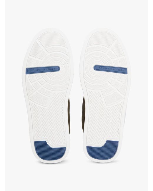 Tommy Hilfiger Green Ventilation Detail Leather Court Trainers for men