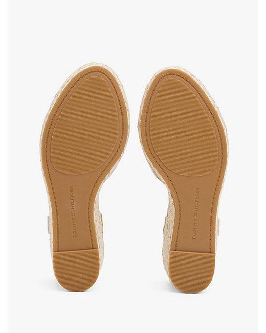 Tommy Hilfiger Natural Chambray-Espadrille Mit Keilabsatz