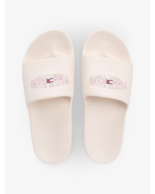 Tommy Hilfiger Natural Wavy Flag Logo Slides for men