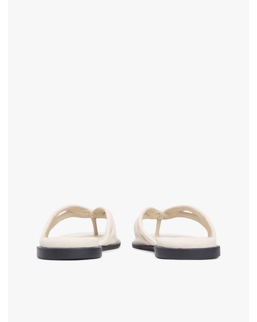 Tommy Hilfiger White Leather Toe Post Flat Sandals