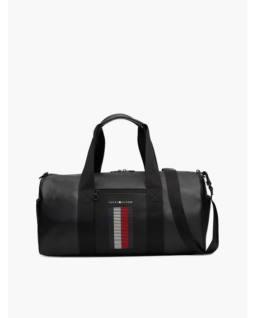 Tommy Hilfiger Black Pique Pocket Duffel Bag for men