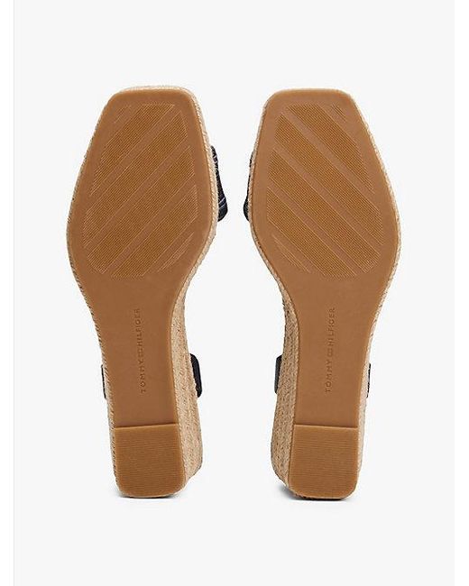 Tommy Hilfiger Hilfiger Monotype Espadrille Met Sleehak in het Blue