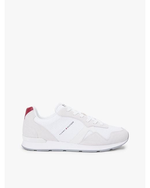 Tommy Hilfiger White Mixed Texture Cleat Ripstop Trainers for men