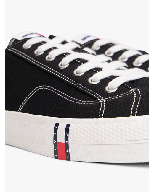 Tommy Hilfiger White Archive Flag Stripe Canvas Trainers for men