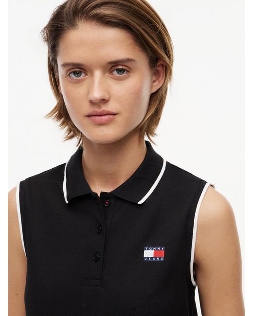 Tommy Hilfiger Black Tommy Badge Pique Mini Polo Dress