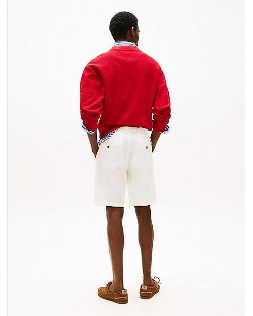 Tommy Hilfiger Harlem Relaxed Fit Short Van Linnenmix in het Red voor heren