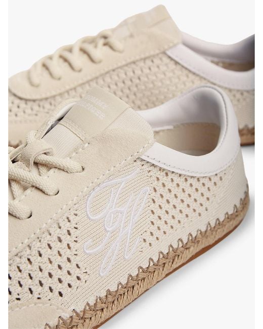 Tommy Hilfiger White Logo Rope Midsole Knit Trainers