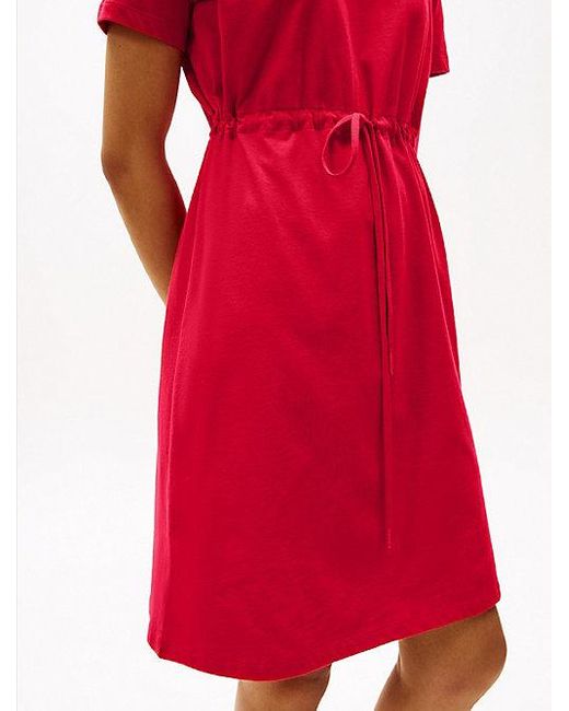 Tommy Hilfiger Mini T-Shirt-Jurk Met Logo in het Red