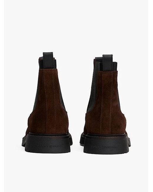 Tommy Hilfiger Lichtgewicht Suède Chelsea Boots in het Brown voor heren