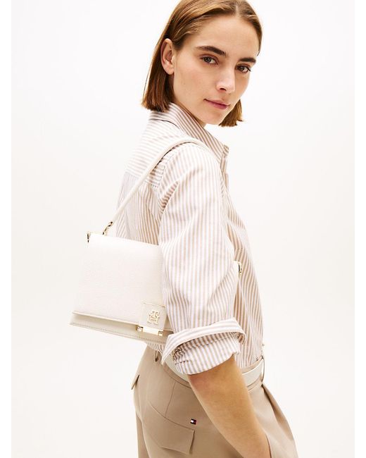 Tommy Hilfiger Natural Th Monogram Flap Crossbody Bag