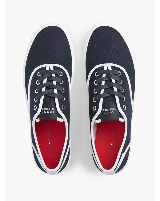 Tommy Hilfiger Blue Canvas Cupsole Trainers for men