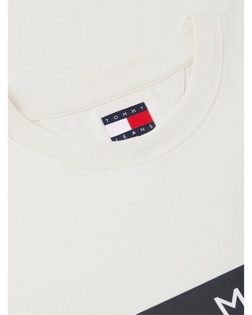 Tommy Hilfiger White Flag Badge Crew Neck T-Shirt for men
