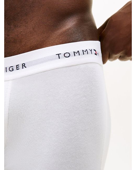 Tommy Hilfiger White 3-Pack Signature Waistband Low Rise Trunks for men