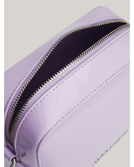Tommy Hilfiger Purple Essential Patent Small Camera Bag
