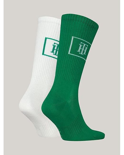 Tommy Hilfiger Set Van 2 Paar Sokken Met Th-monogram En Mesh in het Green voor heren
