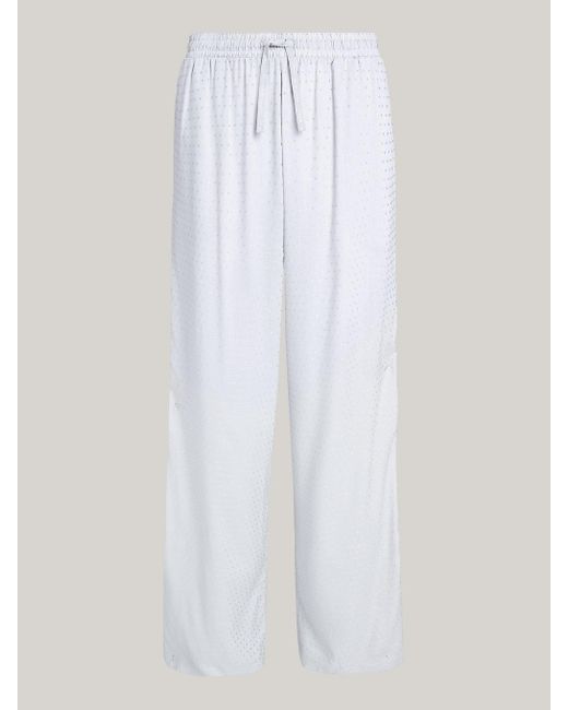 Tommy Hilfiger White Tonal Logo Jacquard Pyjama Bottoms