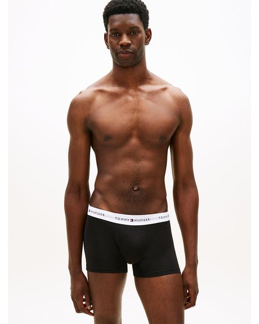 Tommy Hilfiger White 3-Pack Signature Waistband Low Rise Trunks for men