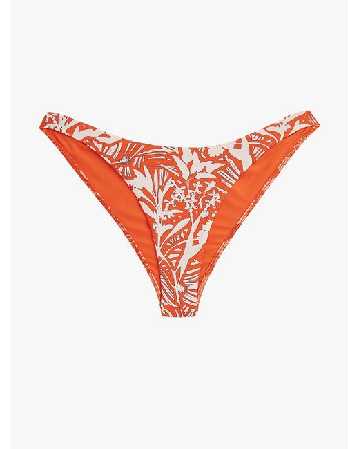 Tommy Hilfiger White Tropical Print Cheeky Bikini Bottoms