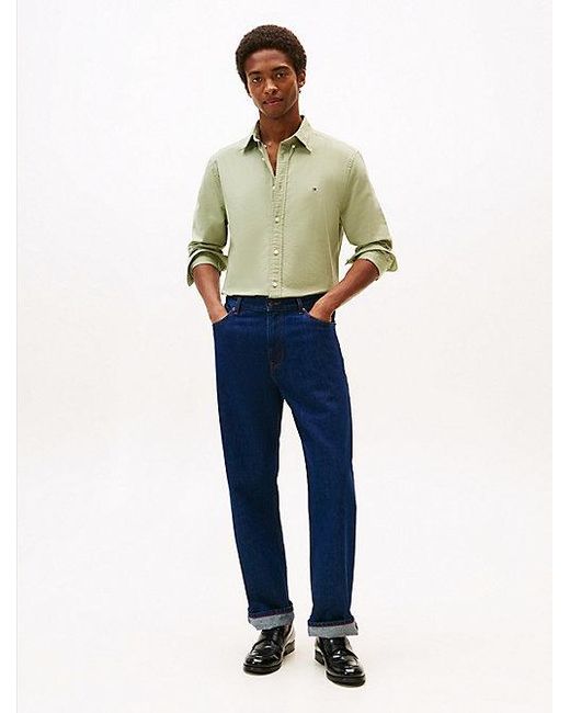 Tommy Hilfiger Regular Fit Button-Down Oxford Overhemd in het Green voor heren