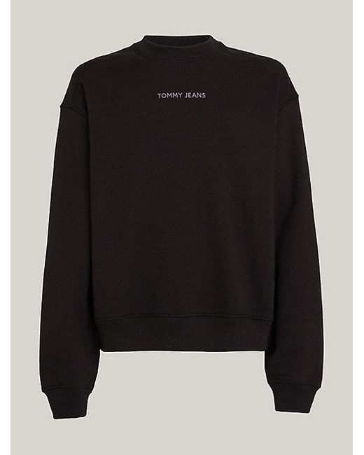 Tommy Hilfiger Classics Boxy Fleece Sweatshirt Met Logo in het Black voor heren