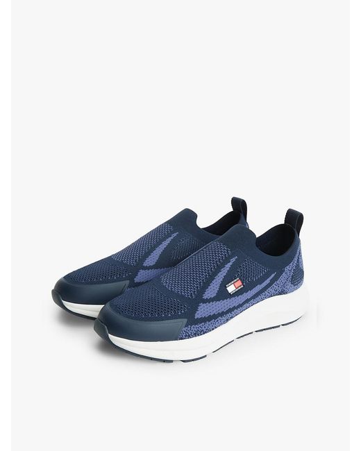Tommy Hilfiger Blue Logo Knit Pull-On Trainers for men